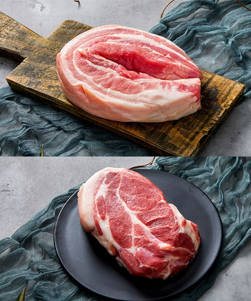 [기획] 전남무안 무항생제 수육용 삼겹&목살세트 1kg(각500g)