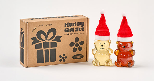 [꿀건달] 벌꿀 산타 곰돌이 2종세트