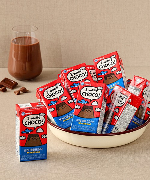 [연세유업] 멸균 마카다미아 초코우유 24입(190ml*24개)