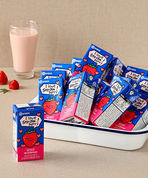 [연세유업] 딸기 우유 24입(190ml*24개)